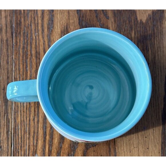 Anthropologie Nathalie Lete Monogram Letter H Coffee Mug Blue Ceramic Floral‎ - Picture 3 of 4